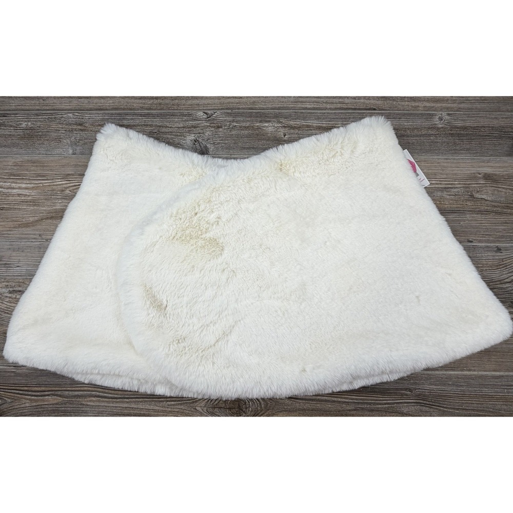 Christian Siriano Ivory Faux Fur Wrap Shawl "One Size" Special Event Glamour NWT - Picture 5 of 10